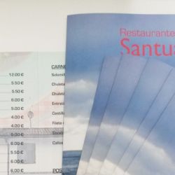 Cartas de Menu en Papel