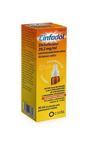 Cinfadol diclofenaco Spray 39,2 mg/ml Cinfadol diclofenaco Spray 39,2 mg/ml