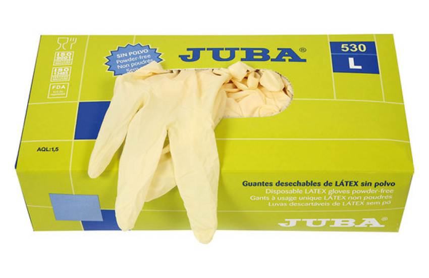 GUANTE LATEX DESECHABLE SIN POLVO 100 UDS