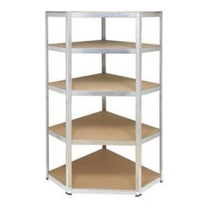 ETAGÈRE D'ANGLE EN MÉTAL 5 ÉTAGÈRES EN BOIS (INCL.