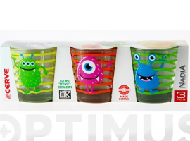 VASO AGUA DECORADO PACK 3U