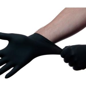 GANTS JETABLES EN NITRILE NOIR SANS POUDRE (100 PIÈCES)