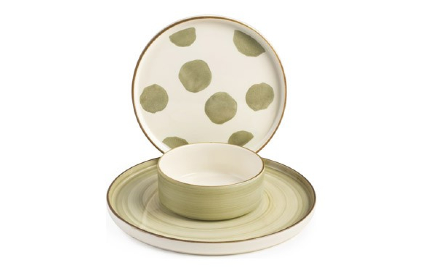 SET 3 PLATOS 1 SERVICIO CERAMICA DECORADA SET 3 PLATOS 1 SERVICIO CERAMICA DECORADA