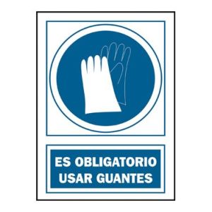 SEÑAL USO GUANTES OBLIGATORIO PVC