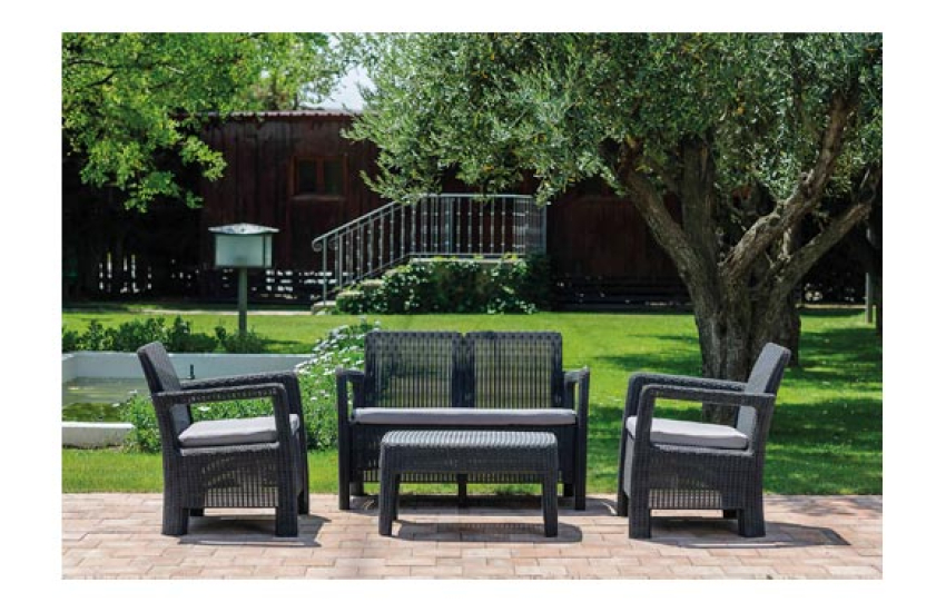 CONJUNTO RATAN RESINA ANTRACITA