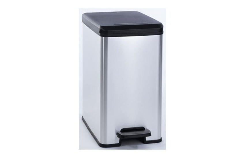 CUBO PEDAL SLIM BIN CURVER METAL PLATA