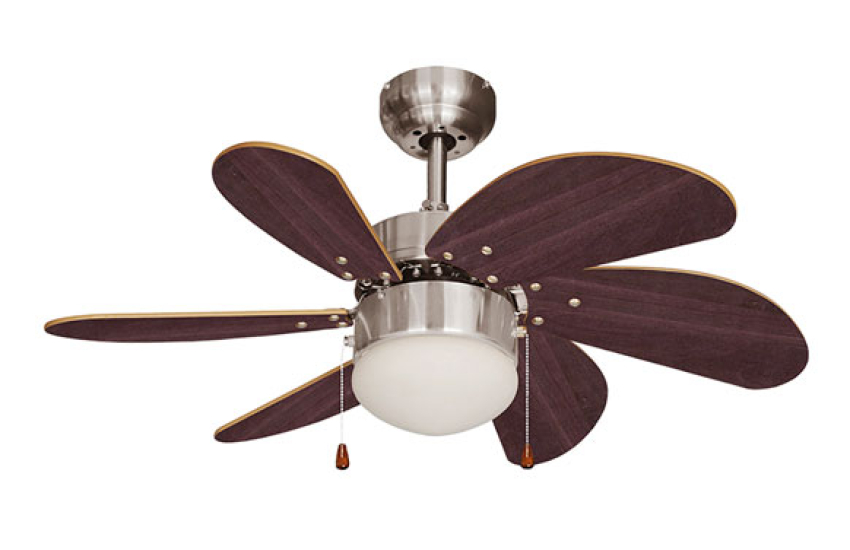 VENTILATEUR DE PLAFOND MODÈLE ARAL WENGUE/NIQUEL SATI