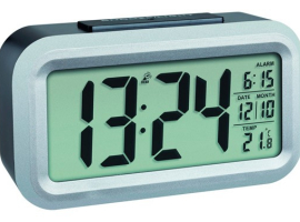 RELOJ DESPERTADOR PORTATIL GRIS