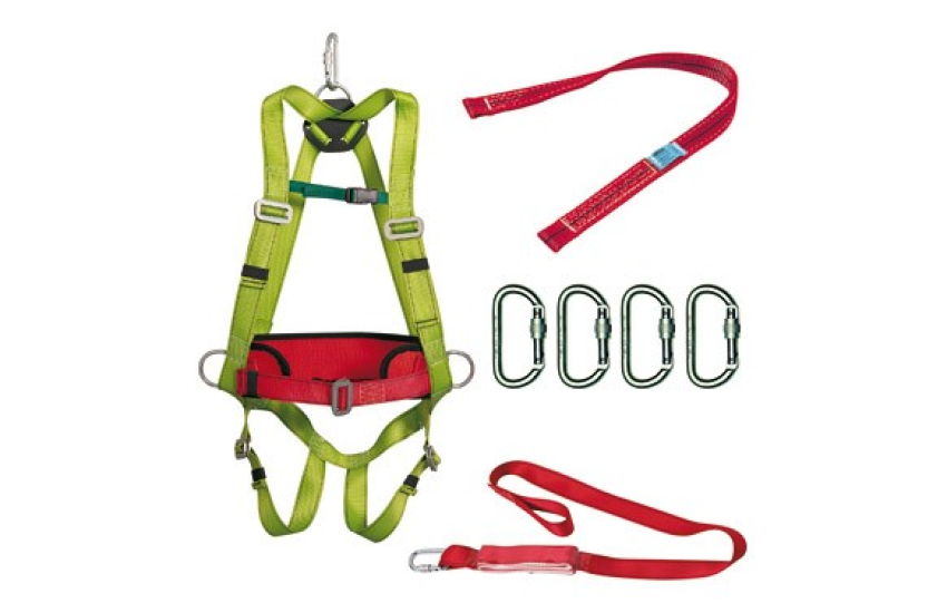 HARNAIS ANTICHUTE + ABSORBEUR DE CHOCS + 4 MOUSQUETONS HARNAIS ANTICHUTE + ABSORBEUR DE CHOCS + 4 MOUSQUETONS