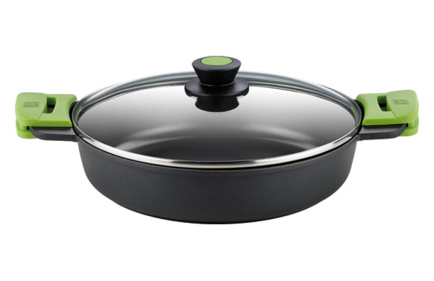 COCOTTE BASSE EN FONTE D'ALUMINIUM AVEC COUVERCLE AVANT COCOTTE BASSE EN FONTE D'ALUMINIUM AVEC COUVERCLE AVANT