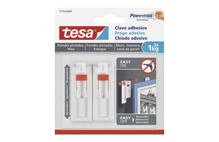 CLAVO ADHESIVO SMS AJUSTABLE REMOVIBLE PARED PINTA