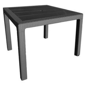 TABLE EN RÉSINE ROTIN ÉLÉGANCE NOIRE