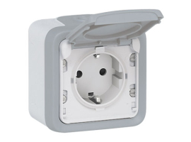 SURFACE GRISE PRISE SCHUKO IP55