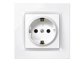 SOCLE DE PRISE DE COURANT SCHUKO TT À ENCASTRER BLANC