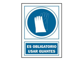 SEÑAL USO GUANTES OBLIGATORIO PVC