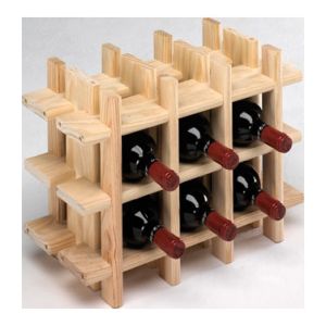PORTE-BOUTEILLES EN PIN NON VERNI