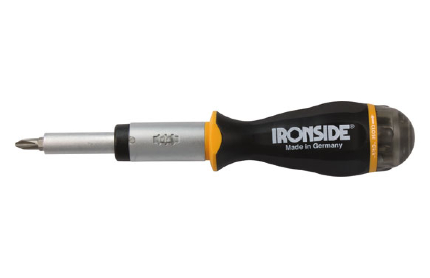 DESTORNILLADOR CON CARRACA, MANGO BICOMPONENTE