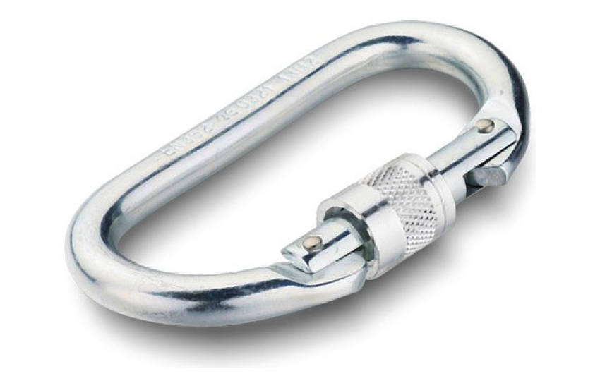 MOSQUETON SEGURIDAD ROSCA ACERO AZOR