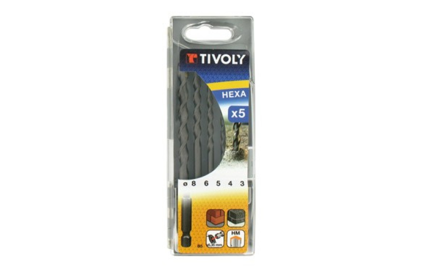 BROCAS HORMIGON MANGO HEXAGONAL JUEGO 5 PIEZAS