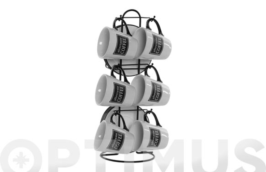 TAZAS CAFE/CORTADO SET 6 UDS CON SOPORTE TAZAS CAFE/CORTADO SET 6 UDS CON SOPORTE