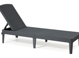 CHAISE LONGUE EN ROTIN RÉSINE ANTHRACITE