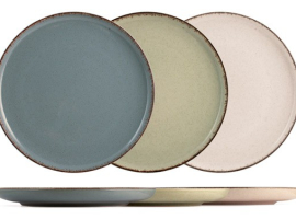 ASSIETTE EN PORCELAINE PERLÉE VERTE