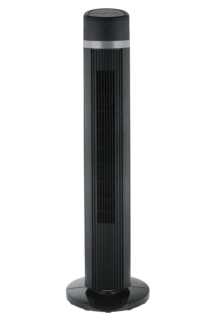 VENTILATEUR TOUR NOIR TEMPO 15H AVEC TÉLÉCOMMANDE