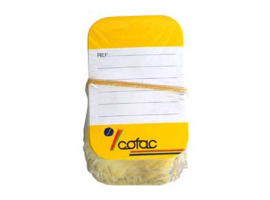 ETIQUETA CARTON TROQUELADA PARA GANCHO