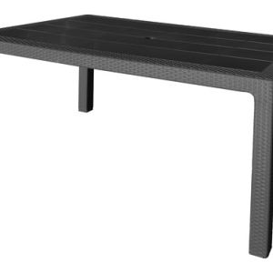 TABLE EN RÉSINE ROTIN ÉLÉGANCE NOIRE