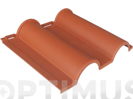 PLACA TEJA POLIMERO TERRACOTA (CAJA 10 UNID)