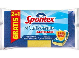 ESTROPAJO FIBRA CON ESPONJA 2+1 ANTIBACTERIAS 