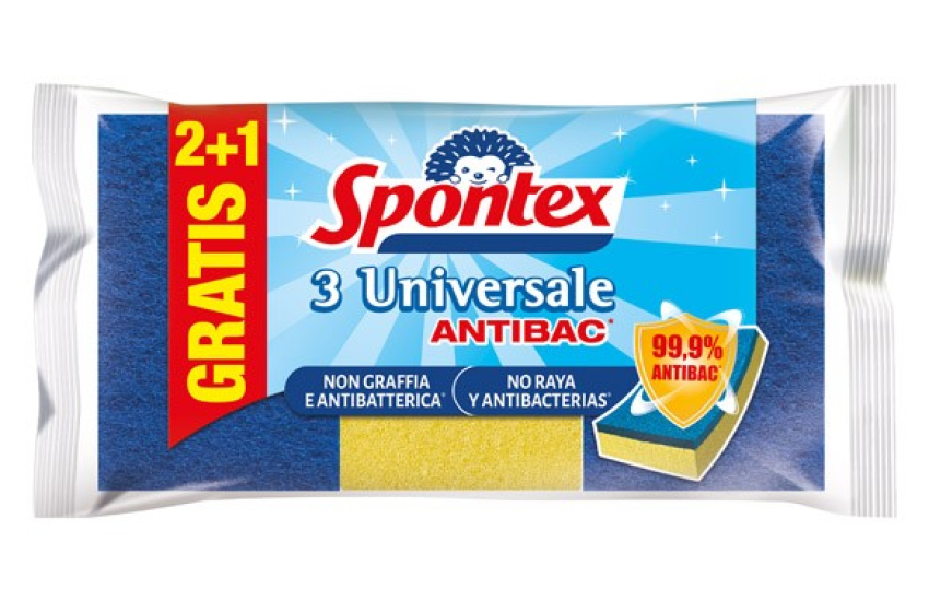 TAMPON À RÉCURER EN FIBRES AVEC ÉPONGE ANTIBACTÉRIENNE 2+1 TAMPON À RÉCURER EN FIBRES AVEC ÉPONGE ANTIBACTÉRIENNE 2+1