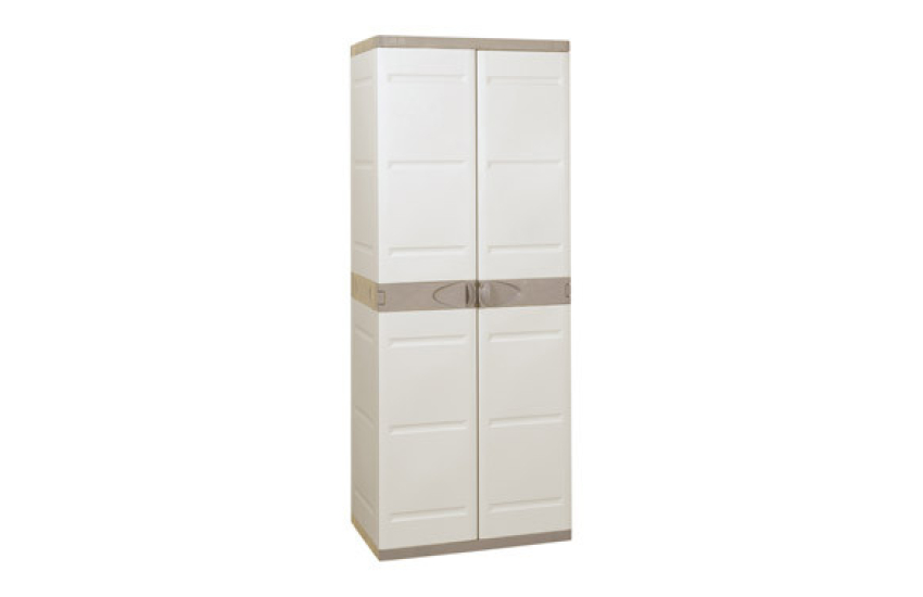 ARMARIO RESINA 4 ESTANTES 2 PUERTAS BEIGE