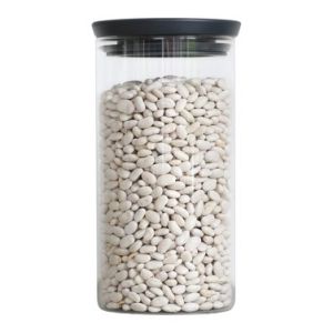 POT EN VERRE EMPILABLE COUVERCLE GRIS