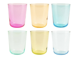 VASO VIDRIO COLOR PACK 6 UDS