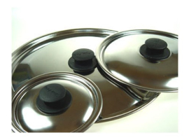 COUVERCLE EN ACIER INOXYDABLE BOUTON EN BAKÉLITE