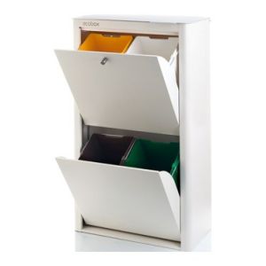 CONTENEDOR BASURA ECOLOGICO ACERO LACADO CUBEK