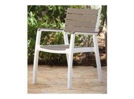 SILLON RESINA CON BRAZOS BLANCO/CAPUCHINO