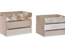 BOÎTE EN BOIS (SET 2U) FEUILLES