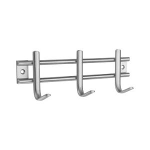 COLGADOR CON TORNILLOS 3 GANCHOS ACERO INOXIDABLE 