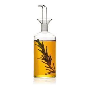 BURETTE À HUILE EN VERRE SOUFFLÉ ANTI-GOUTTE/PTF