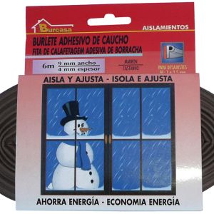 BURLETE PUERTA/VENTANA ADHESIVO CAUCHO P