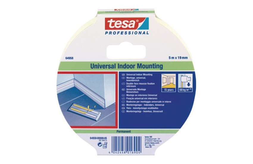 RUBAN ADHÉSIF DOUBLE FACE POUR UN MONTAGE INTÉRIEUR UNIVERSEL