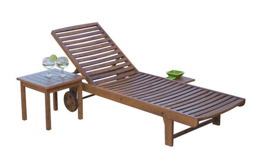 TUMBONA MADERA ACACIA CON RUEDAS