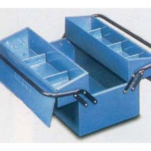 BOÎTE À OUTILS EN MÉTAL BLEU 2 COMPARTIMENTS
