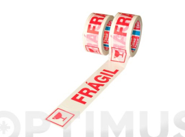 CINTA EMBALAR POLIPROPILENO IMPRESA FRAGIL BLANCO